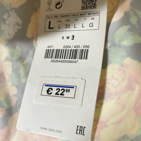 NWT Zara Bodysuit Womens L Yellow Floral Halter Neck Backless Boho Feminine - Picture 8 of 8